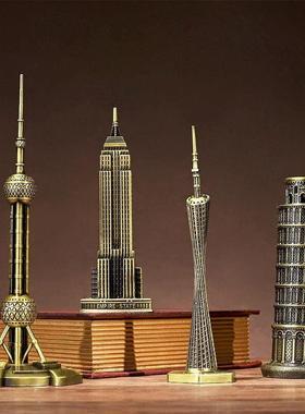 广州塔模型发光小蛮腰模型上海东方明珠塔模型纪念品铁艺地标建筑