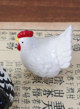 创意陶瓷鸡摆件吉祥物家居客厅酒柜装饰高档工艺摆设乔迁新居礼品