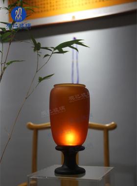 琉璃烛台宫廷风茶室书房灯罩茶桌氛围感唐风宋韵空间艺术摆放