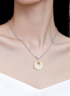 福运佳平安扣玉髓吊坠项链