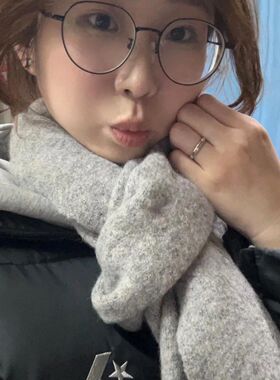 冬季纯色针织灰色围巾女韩系氛围感百搭柔软保暖高级感商务围脖男