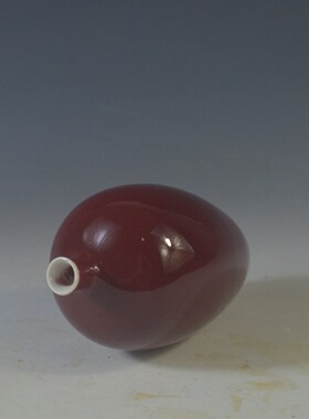 仿古瓷器 复古清乾隆风格 柴窑烧 郞窑红釉小P花瓶 摆件 全手工