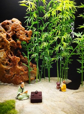 精品复古树脂对弈品茶古人摆件A奇石山水盆景鱼缸沙盘微景造景装