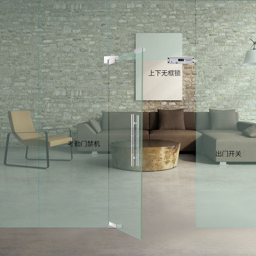 无框电插锁门禁锁玻璃门锁上下无框锁铝合金上下S无框玻璃电锁五 - 图3