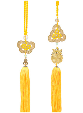 明咒五帝钱d铜葫芦六帝招财金牌挂件化五黄二黑挂饰客厅阳台门对