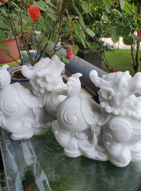 石雕貔貅摆e件小一对公母大小号招财聚财工艺品汽车客厅皮丘