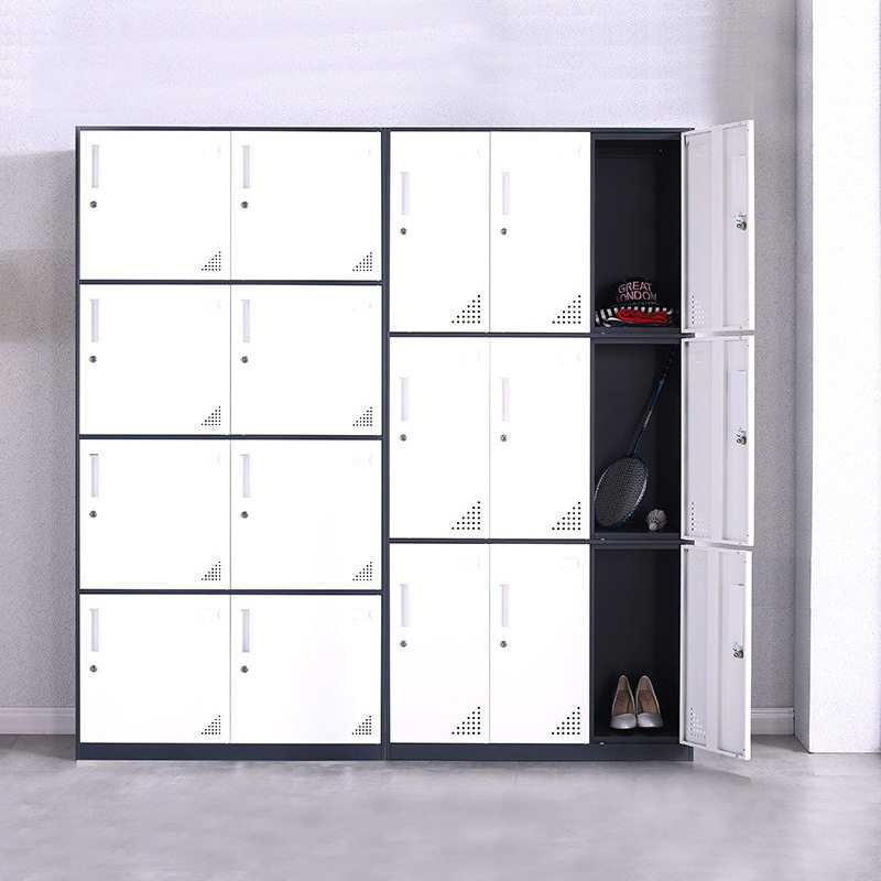 加厚钢制更衣柜员工宿舍储物柜车间浴室拆装铁皮柜子带锁套色鞋柜,淘宝优惠券,粉丝福利购,淘宝优惠卷