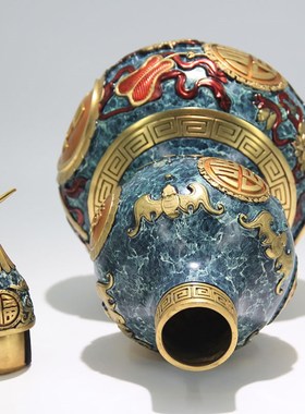 优选纯铜福字葫芦招财摆件开盖高档彩铜家居玄关办公室装饰送领导