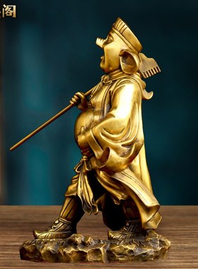 优选纯铜猪八戒天蓬元帅铜像十二生肖猪摆件家居办公室创意工艺品