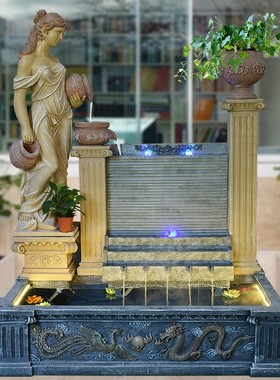 优选大欧式鱼池田园太阳能流水喷泉假山石头阳台庭院装饰景观落地