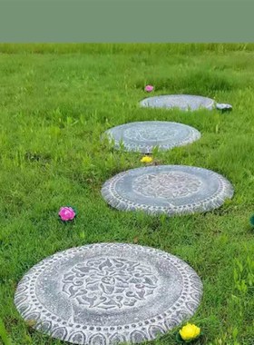 优选莲花花园脚踏石汀步石踏步石入户花园庭院石板路装饰 庭院大