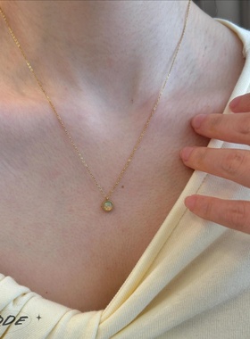 auQDE幻彩mini欧泊小豆子项链