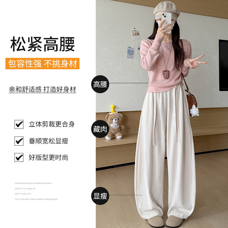 咖色加绒灯芯绒阔腿裤女2026新款复古高腰宽松百搭显瘦弯刀直筒裤,淘宝优惠券,粉丝福利购,淘宝优惠卷