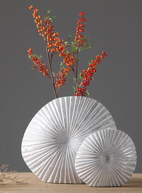 现代简约轻奢白色花瓶高级感客厅插花美式覆古电视柜玄关艺术花器