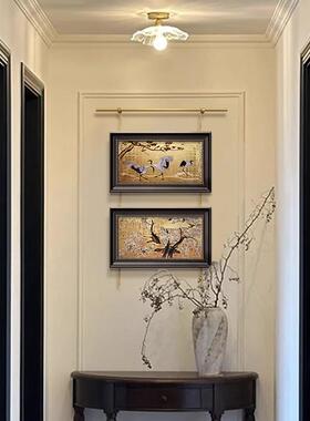黄铜轨道挂画器法式复古装饰画油画别墅画展小众链条黄铜杆样板间