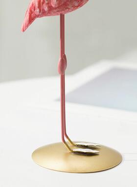 ins火烈鸟创意饰品摆件可爱卧室客厅房间玄关电视柜现代装饰摆设