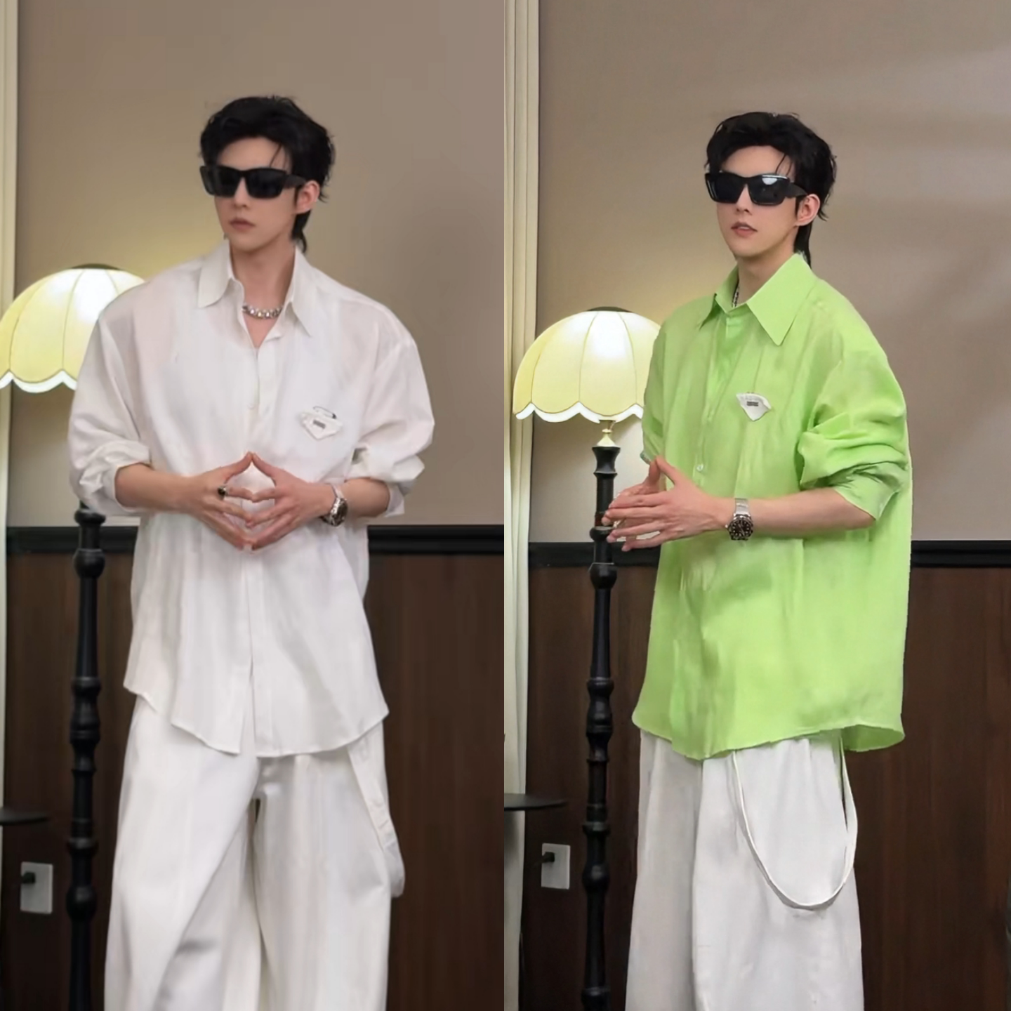 Spring retro casual men's long-sleeved breathable shirt