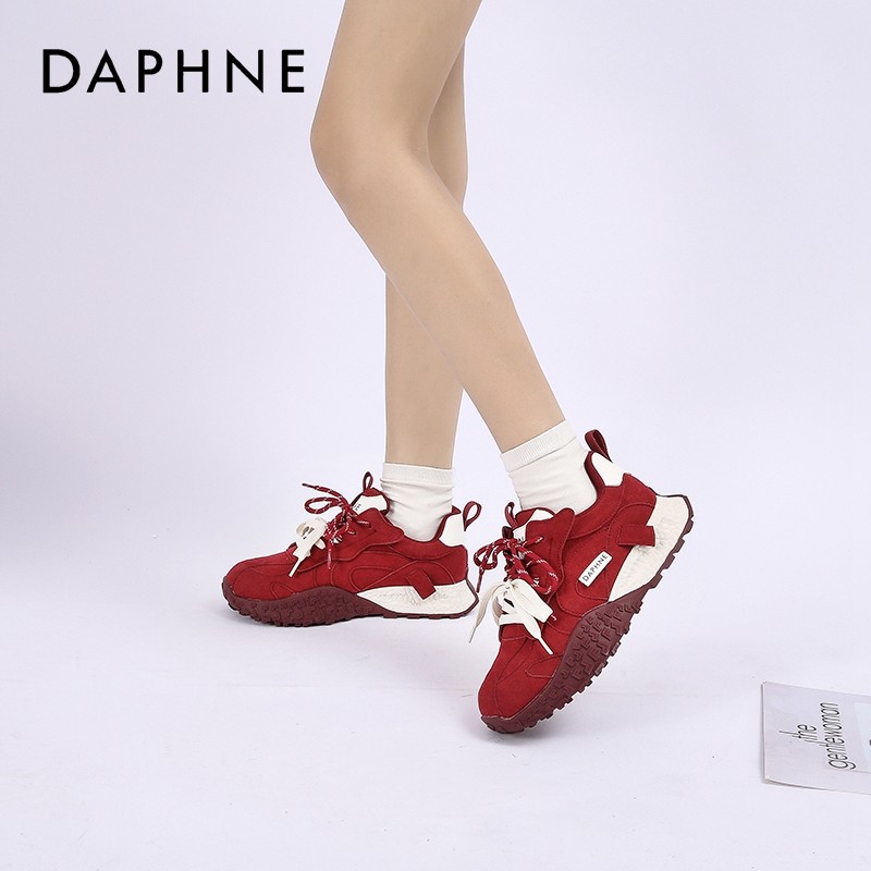 达芙妮小个子内增高鸳鸯带德训鞋女秋冬休闲运动鞋复古阿甘鞋软底,淘宝优惠券,粉丝福利购,淘宝优惠卷