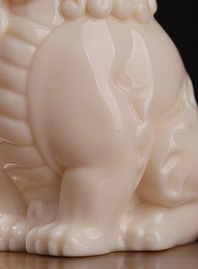 优选东方泥土《天禄貔貅》中式手工陶瓷实心摆件办公室桌面装饰品