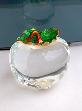 事事如意果水晶大柿子简约装饰客厅车载朋友长辈节日送礼仿真水果