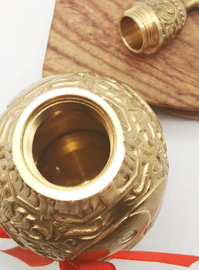 优选铜葫芦摆件八卦开口一体镇宅五帝钱挂件小号纯铜开盖门对门装