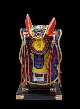 优选蒙古族特色手工制作纯皮马鞍摆件民族风工艺品装饰品礼盒礼品