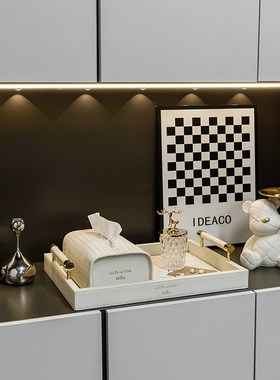 轻奢暴力熊摆件入户玄关钥匙收纳托盘办公室客厅电视X柜装饰工艺