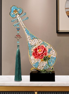 新中式摆件客厅高档小众装饰品玄关D酒柜珐琅彩工艺品乔迁新居礼