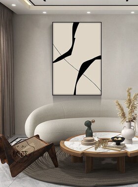 简约抽象黑白f个性装饰画客厅玄关大气时尚挂画民宿酒店落地装饰