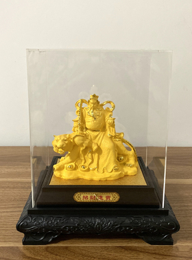 绒沙金摆件 武财神赵公明招财进宝办公室桌面礼R品摆设 沙金工艺