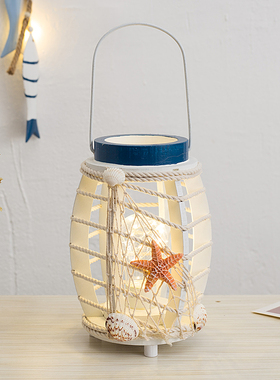 创意led发光地中海海洋风格家居夜灯笼串摆设个R性室内卧室装饰品