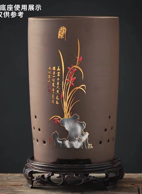 花盆底座鱼缸托架盆景兰花盆托盘香炉花瓶仿紫砂塑料托盘