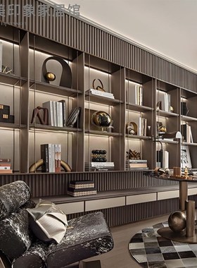 现代样板间书房电视柜背景墙首饰盒金属大理石饰品摆件办公装饰品