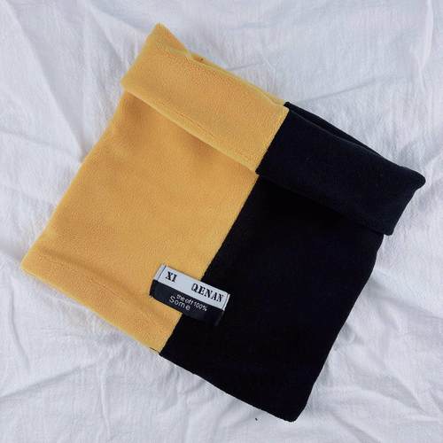 2025秋冬新款拼色保暖围脖百搭加厚双层面罩脖套防风男女同款围巾 - 图2