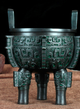 铜艺铺 仿古纯铜入己鼎摆件 青铜鼎办公室装饰品铜鼎工艺品仿古聚