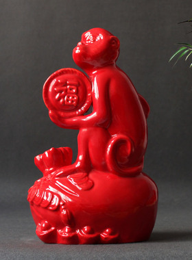 唐三彩猴摆件 陶瓷猴 生肖猴玩具猴猴风水猴子工艺品礼品生日礼物