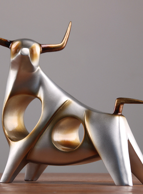 优选创意牛摆件客厅电视柜办公室桌面家居酒柜装饰品艺术抽象动物