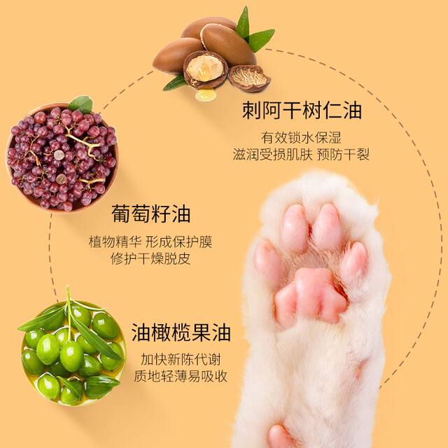 ຄີມ paw ສັດລ້ຽງສໍາລັບ soles chapped, ຄີມມື, ຄີມຊຸ່ມຊື້ນຕີນ, ຜ້າປູຊີ້ນຫມາແລະ cat, ການດູແລ soles chapped
