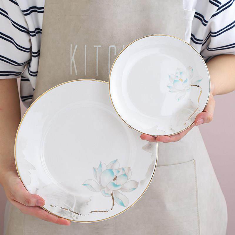 酒店餐厅金边陶瓷桌，新中国风盘子，碗和勺子，酒店盒子俱乐部特,淘宝优惠券,粉丝福利购,淘宝优惠卷