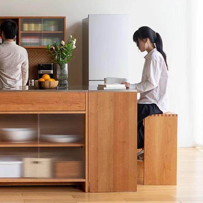 樱桃木实木吧台凳日式北欧极简岛台餐桌酒吧椅子家用置物高脚凳,淘宝优惠券,粉丝福利购,淘宝优惠卷