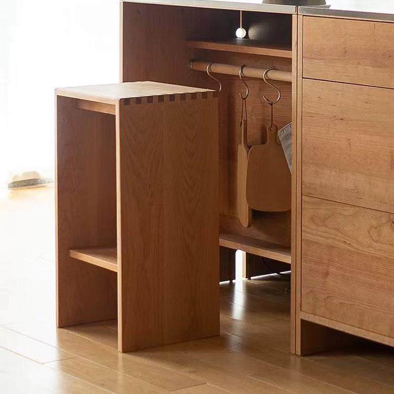 樱桃木实木吧台凳日式北欧极简岛台餐桌酒吧椅子家用置物高脚凳,淘宝优惠券,粉丝福利购,淘宝优惠卷