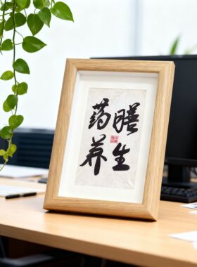 中药文化摆件木质相框