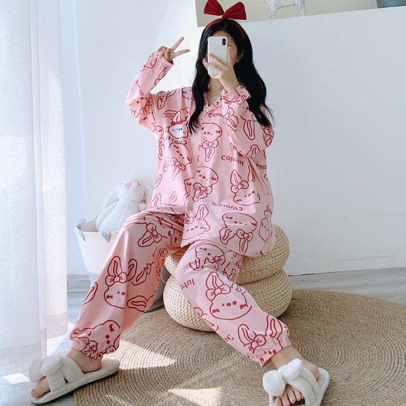 开衫纯棉情侣卡通睡衣男女大码长袖长裤套装胖mm200斤宽松家居服,淘宝优惠券,粉丝福利购,淘宝优惠卷