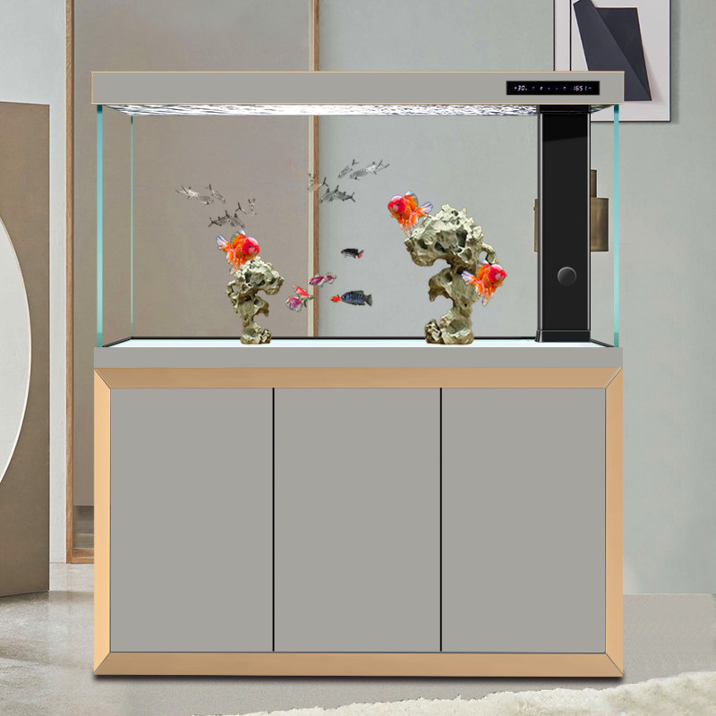 御品空间2025年新款智能落地客厅超白玻璃免换水中型金鱼缸水族箱,淘宝优惠券,粉丝福利购,淘宝优惠卷