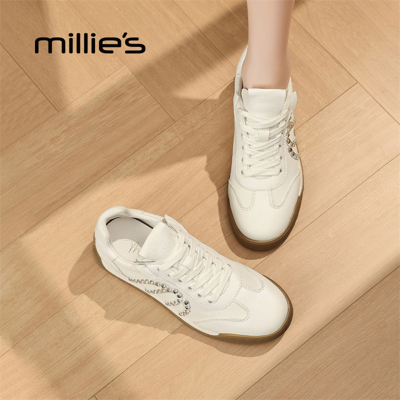 MILLIE'S/妙丽2025秋季新款时尚真皮休闲深口平底懒人渔夫鞋女,淘宝优惠券,粉丝福利购,淘宝优惠卷