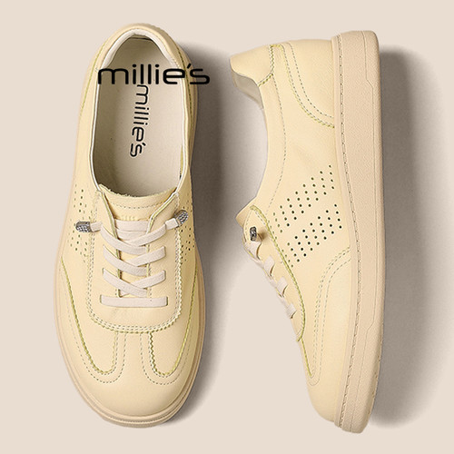 MILLIE'S/妙丽2026夏季薄款百搭休闲运动鞋女一脚蹬懒人休闲板鞋P - 图3