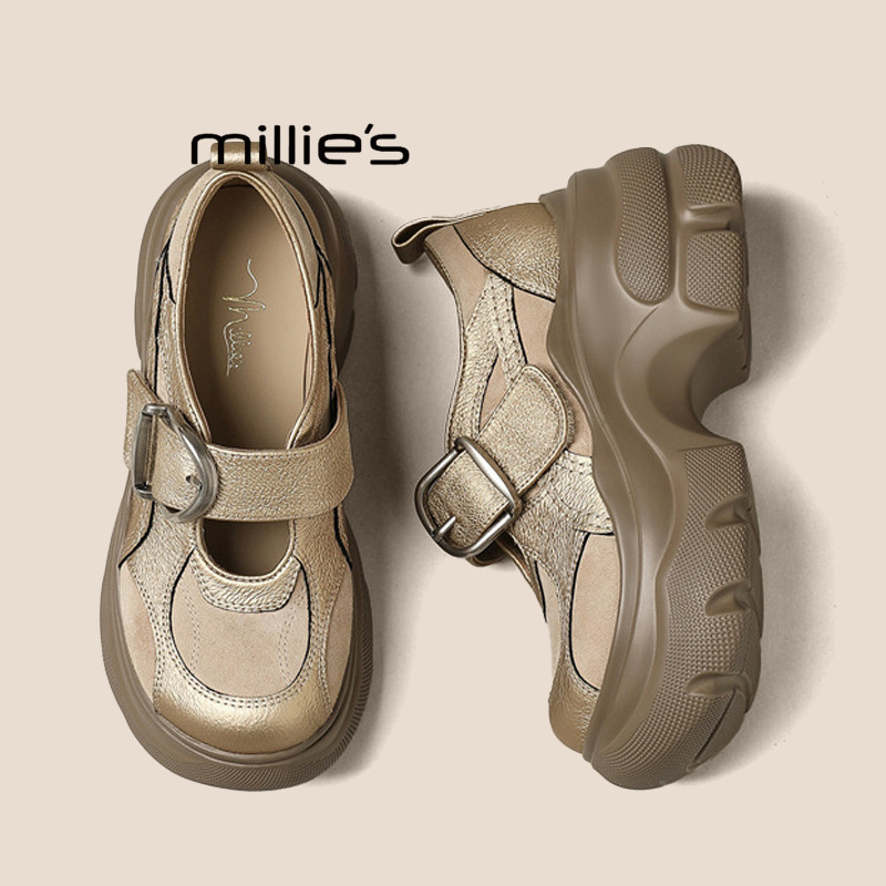 MILLIE'S妙丽厚底玛丽珍鞋女2026春季魔术贴增高休闲百搭单鞋Q,淘宝优惠券,粉丝福利购,淘宝优惠卷