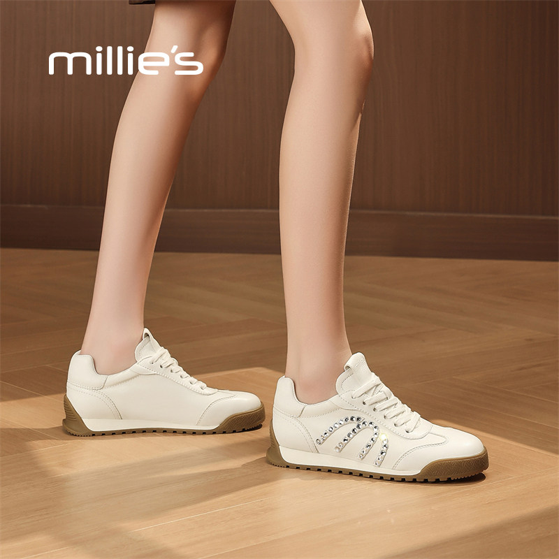 MILLIE'S/妙丽2025秋季新款时尚真皮休闲深口平底懒人渔夫鞋女,淘宝优惠券,粉丝福利购,淘宝优惠卷