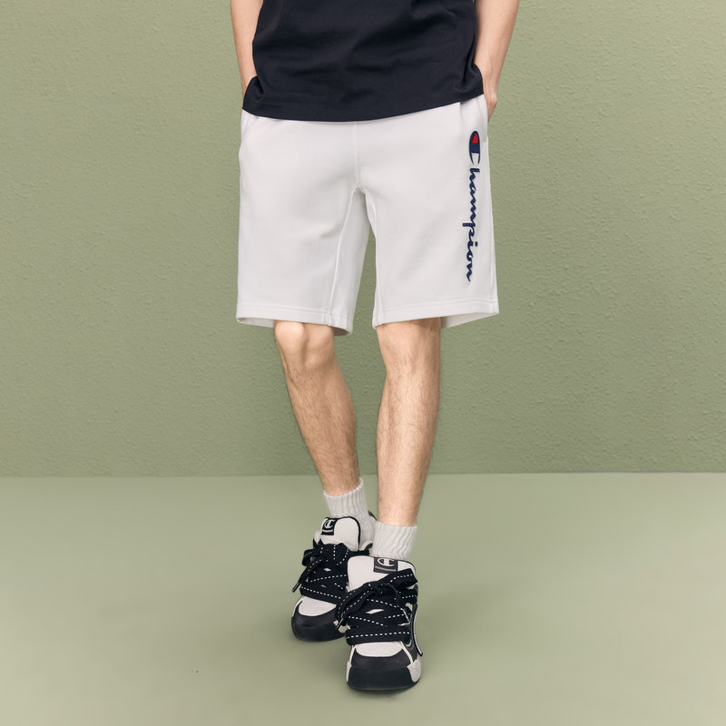 Champion冠军短裤男25夏季新款刺绣草写logo纯色运动裤休闲裤子女,淘宝优惠券,粉丝福利购,淘宝优惠卷