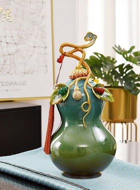 优选珐琅彩葫芦摆件客厅玄关进门电视柜博古架装饰品高档乔迁新居